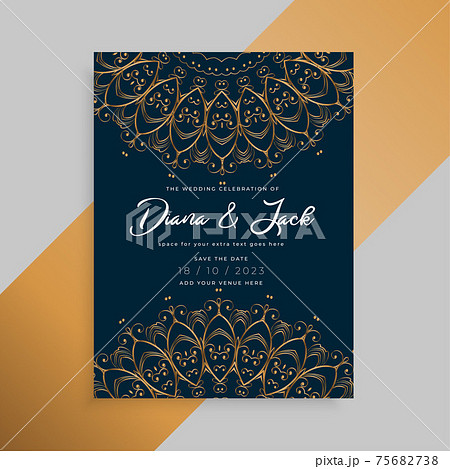 luxury mandala style wedding invitation card template 75682738