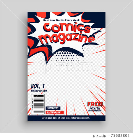 comic magazine cover page template design 75682802