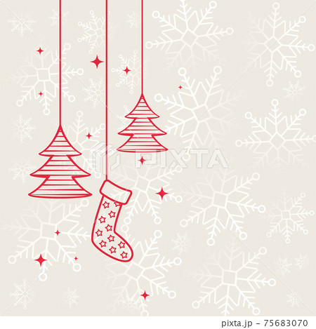 flat merry christmas decorative festival background design 75683070
