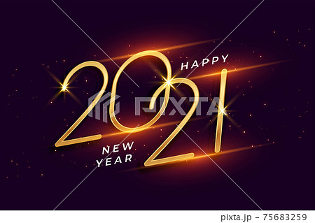 happy new year 2021 shiny golden background design 75683259
