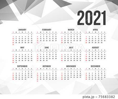 abstract 2021 new year calendar with gray triangle shapes abstract 2021 new year calendar with gray triangle shapes 75683382