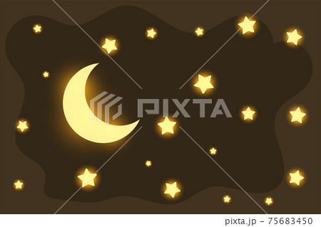 beautiful glowing moon and stars dreamy background beautiful glowing moon and stars dreamy background 75683450