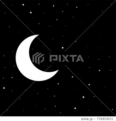 night black sky with moon and stars night black sky with moon and stars 75683831