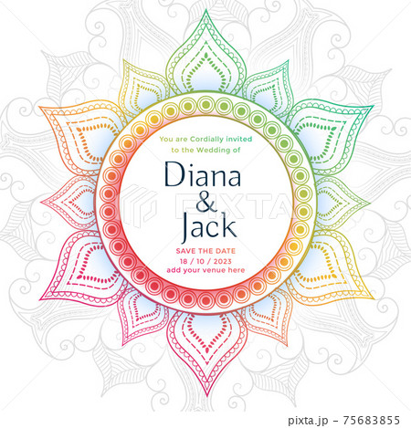 decorative mandala wedding card design template 75683855