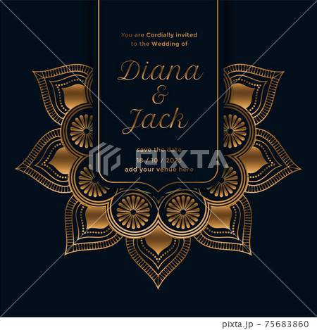 royal wedding invitation template with mandala design pattern 75683860