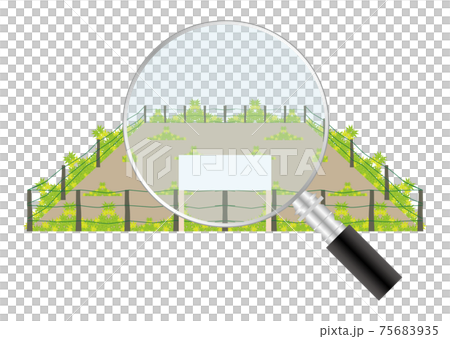 Land and magnifying glass 75683935