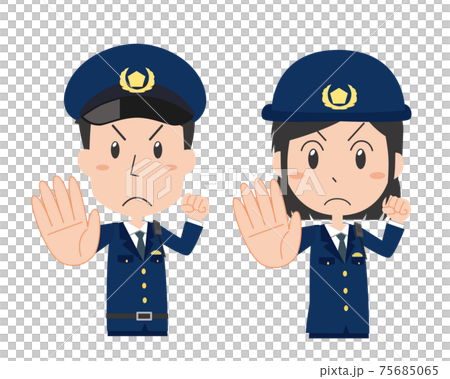 男性和女性警務人員冒充為停止 75685065