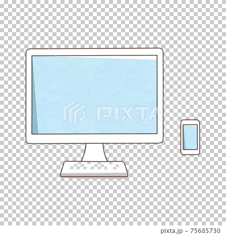 Desktop PC and smartphone Desktop PC and smartphone 75685730