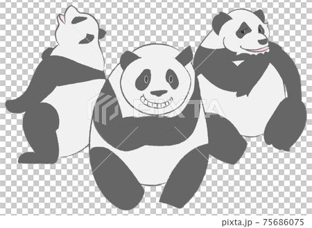 A set of three pandas laughing badly 75686075