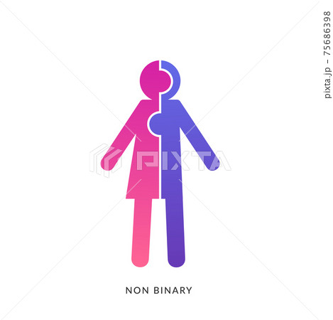 The non binary toilet sign. Isolated Vector sign 75686398