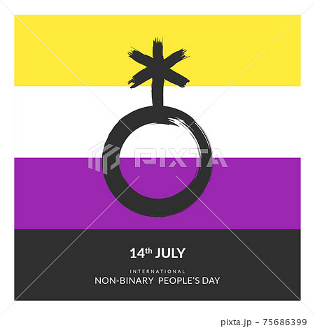 the non binary flag and symbol. isolated Vector illustration 75686399