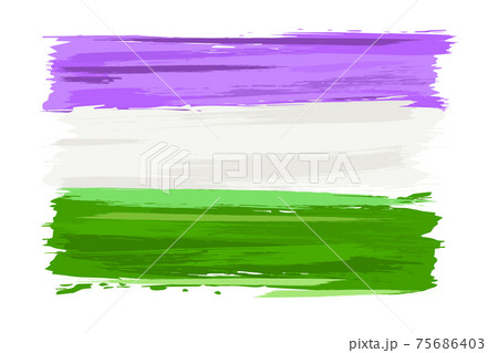 The Genderqueer flag with grunge style. Isolated Vector Illustration 75686403