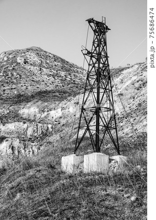 Abandoned sulphur mining complex Trabia Tallarita in Riesi, Sicily, Italy Abandoned sulphur mining complex Trabia Tallarita in Riesi, Sicily, Italy 75686474