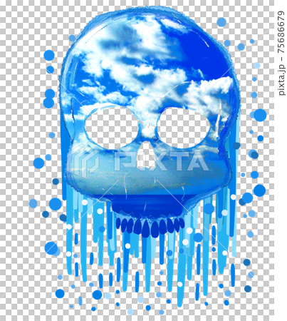 烏云密布的頭骨圖片 75686679