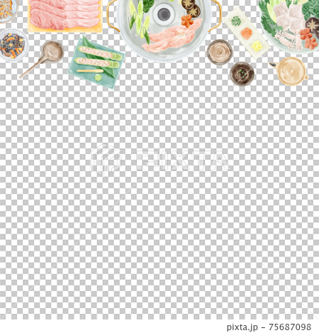 鍋黨餐風景水彩手寫插圖 75687098