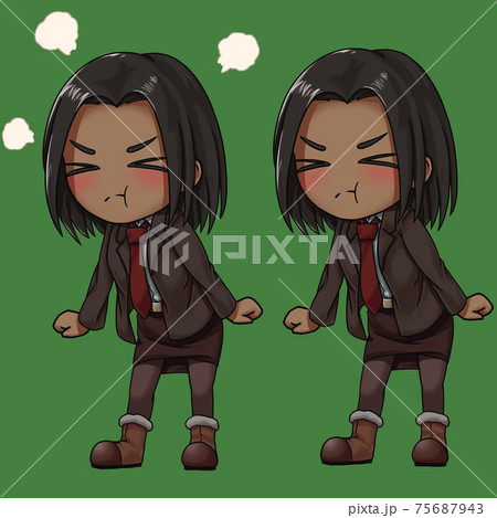 激しく怒る優秀な女性のイラスト素材