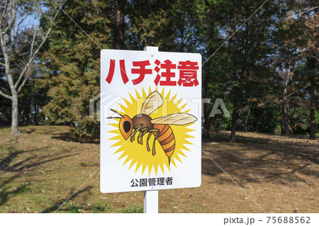 ハチ注意の看板 ハチ注意の看板 75688562