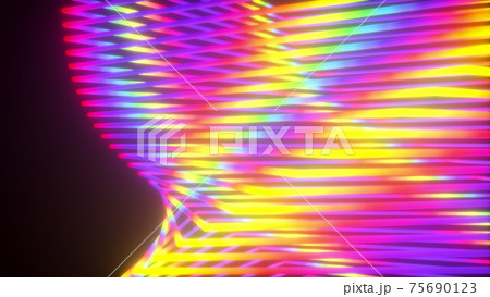 Abstract wavy squares from neon lines, computer generated. 3d rendering virtual background Abstract wavy squares from neon lines, computer generated. 3d rendering virtual background 75690123