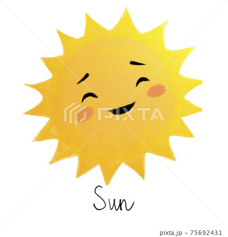 Cute bright colorful sun. Isolated on white background Cute bright colorful sun. Isolated on white background 75692431