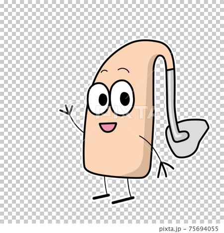 Hearing aid character smile illustration 75694055
