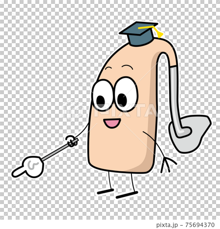 Illustrations presented by hearing aid characters 75694370