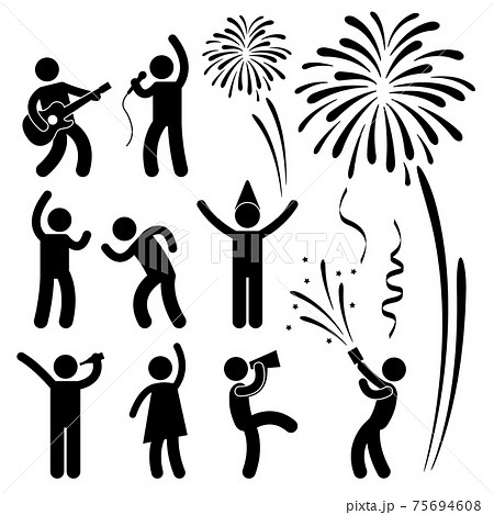 Party Celebration Event Festival. A set of pictogram representing party, celebration, event, disco, and festival. Party Celebration Event Festival. A set of pictogram representing party, celebration, event, disco, and festival. 75694608