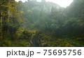Beautiful scenery of waterfall at Kikuchi Keikoku after raining with light fog, Kumamoto, Japan 75695756