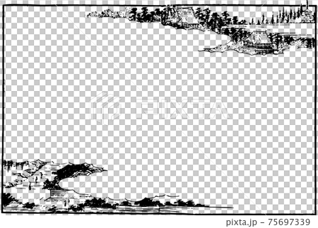 江戸の風景画:山のお寺 江戸の風景画:山のお寺 75697339