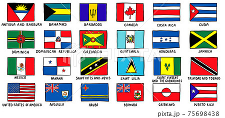 Sketch of Flags North America hand drawn doodle style 75698438