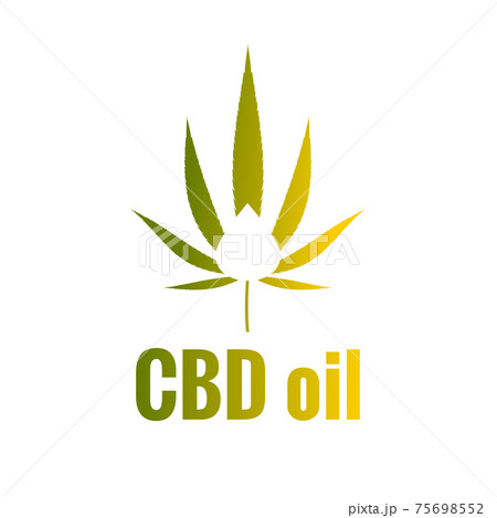 Logo with hemp leaf and text CBD oilのイラスト素材 [75698552] - PIXTA