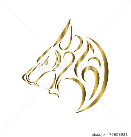 gold line art of wolf head. Good use for symbol, mascot, icon, avatar, tattoo, T Shirt design, logo or any design you want. gold line art of wolf head. Good use for symbol, mascot, icon, avatar, tattoo, T Shirt design, logo or any design you want. 75698921