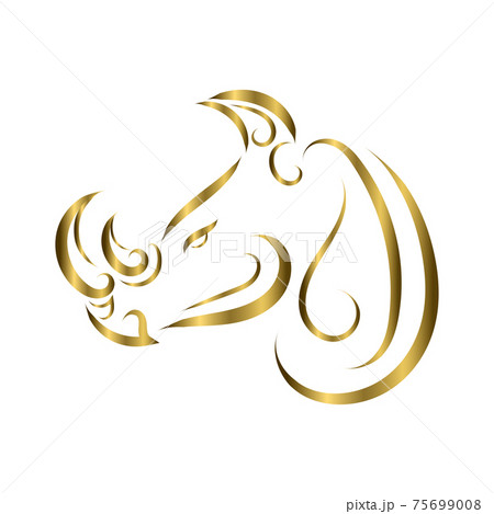 gold line art of rhino head. Good use for symbol, mascot, icon, avatar, tattoo, T Shirt design, logo or any design you want. gold line art of rhino head. Good use for symbol, mascot, icon, avatar, tattoo, T Shirt design, logo or any design you want. 75699008