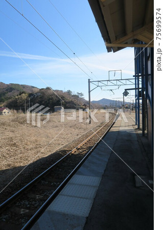 晴れた日の鼠ヶ関駅 山形 晴れた日の鼠ヶ関駅 山形 75699574