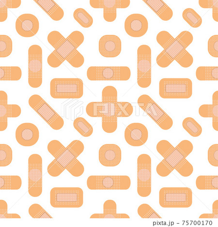 Seamless pattern with medical plasters. Medical patch pattern. Flat vector illustration 75700170