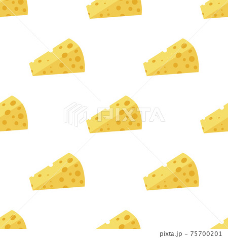 Cheese seamless pattern. Pieces of yellow cheese 75700201