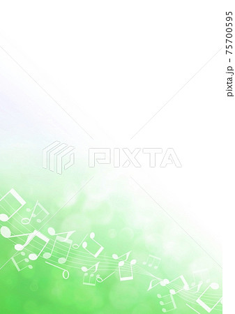 音符と緑色の光の背景イラスト no.01 75700595