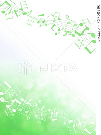音符と緑色の光の背景イラスト no.02 音符と緑色の光の背景イラスト no.02 75700596