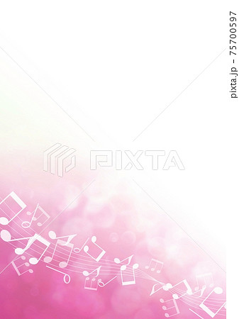 音符とピンク色の光の背景イラスト no.01 75700597