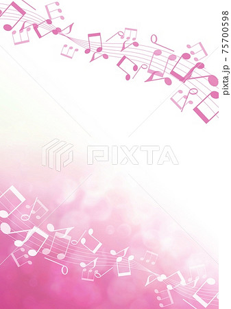 音符とピンク色の光の背景イラスト No 02のイラスト素材