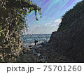 葛が浜海岸とサーファー 75701260