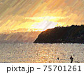 逗子海岸の夕日 75701261