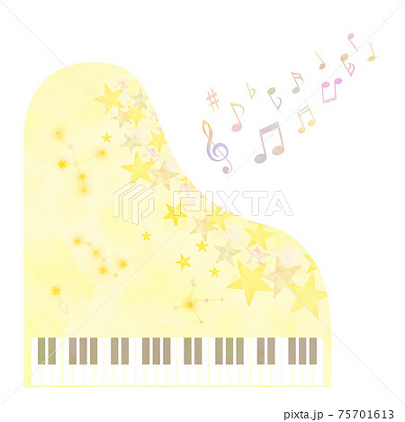星と星座のピアノ イメージのイラスト素材