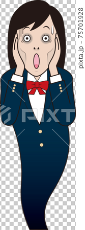 叫ぶ女子学生 75701928