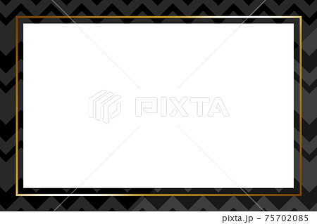高級感のあるシンプルなフレーム　長方形　ブラック＆ゴールド　ギザギザ模様 75702085