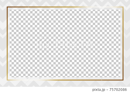 Luxury simple frame rectangular white & gold jagged pattern 75702086