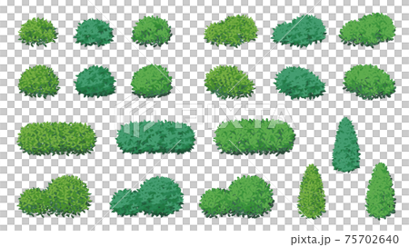 Shrub illustration material set_leaf bush 75702640