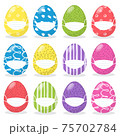 Happy Easter concept with cartoon colored eggs set in medical protective face mask For Avoid Coronavirus, Stay Home And Stay Safe. Easter celebration during the coronavirus pandemic. Flat illustration 75702784