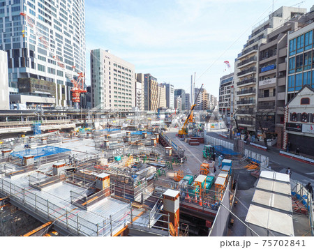 渋谷駅桜丘口 再開発の様子(2021年3月) 渋谷駅桜丘口 再開発の様子(2021年3月) 75702841