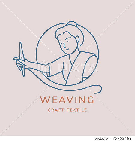 Hand woven and weaving vector logo design concept 75705468