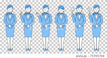 CA Cabin Attendant Uniform Female Simple Illustration Set Light Blue CA Cabin Attendant Uniform Female Simple Illustration Set Light Blue 75705784